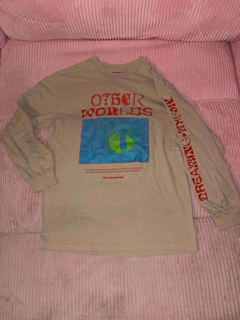 The Hundreds Other Worlds Long Sleeve Shirt Size M Beige